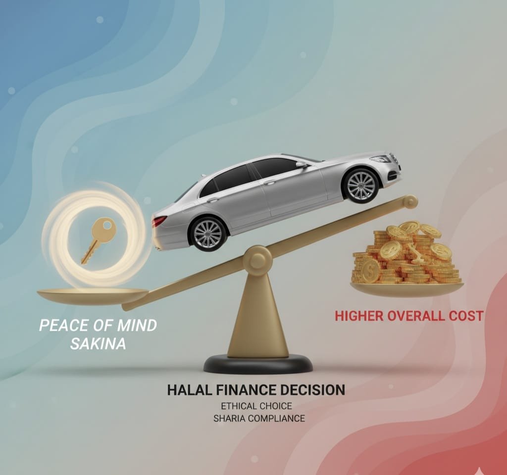 Halal Cars Financing Decision: High Overall Cost vs. Sharia-Compliant Peace of Mind (Sakinah) and the Ethical Choice of Islamic Finance.