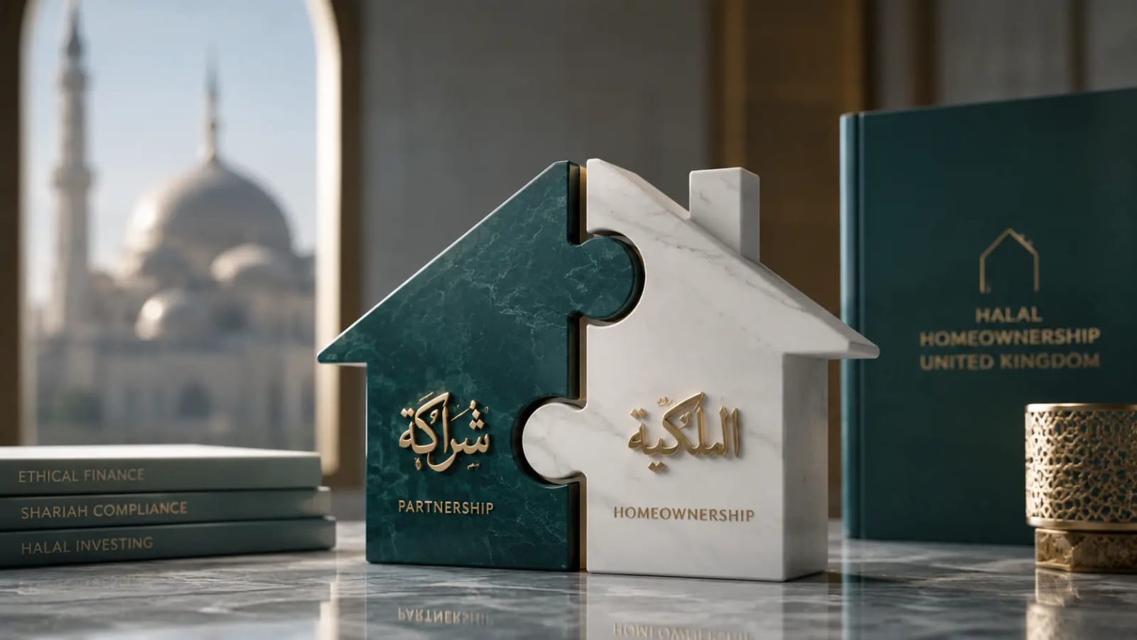Wayhome Review UK: A conceptual puzzle house representing halal gradual homeownership and Islamic finance partnership.